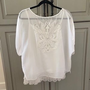 White House Black Market sheer blouse w/ camisole